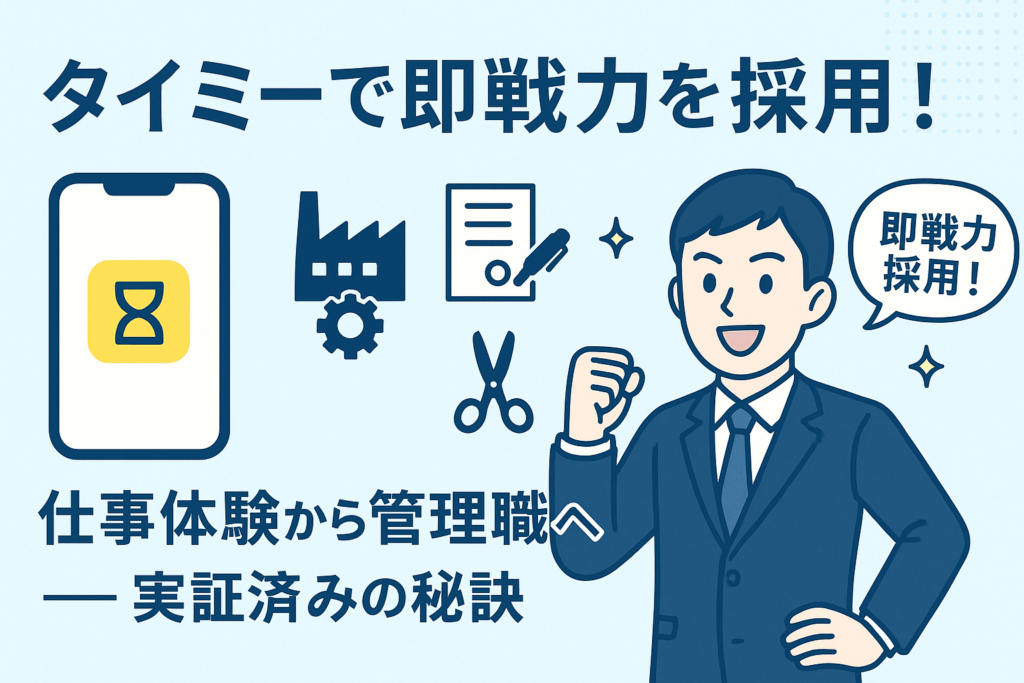 タイミーで即戦力管理職を獲得!スポットバイト媒体を活用した革新的採用手法とは