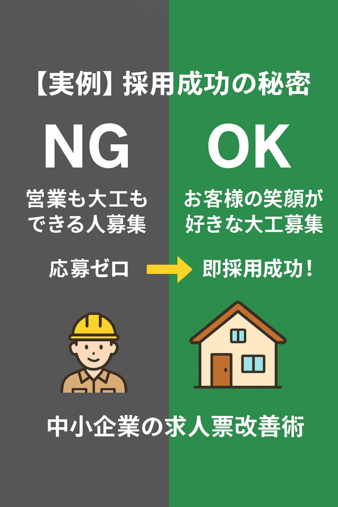 小さな会社の採用が失敗する理由とは?家族経営工務店が即効で人材確保に成功した求人票の書き方