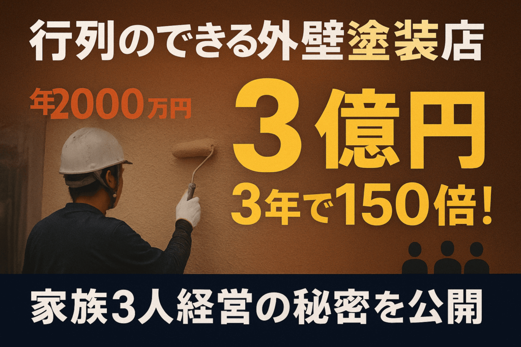 年商2000万円が3年で3億円に!家族経営の外壁塗装店が「行列のできる店」になった既成事実コンセプトの秘密
