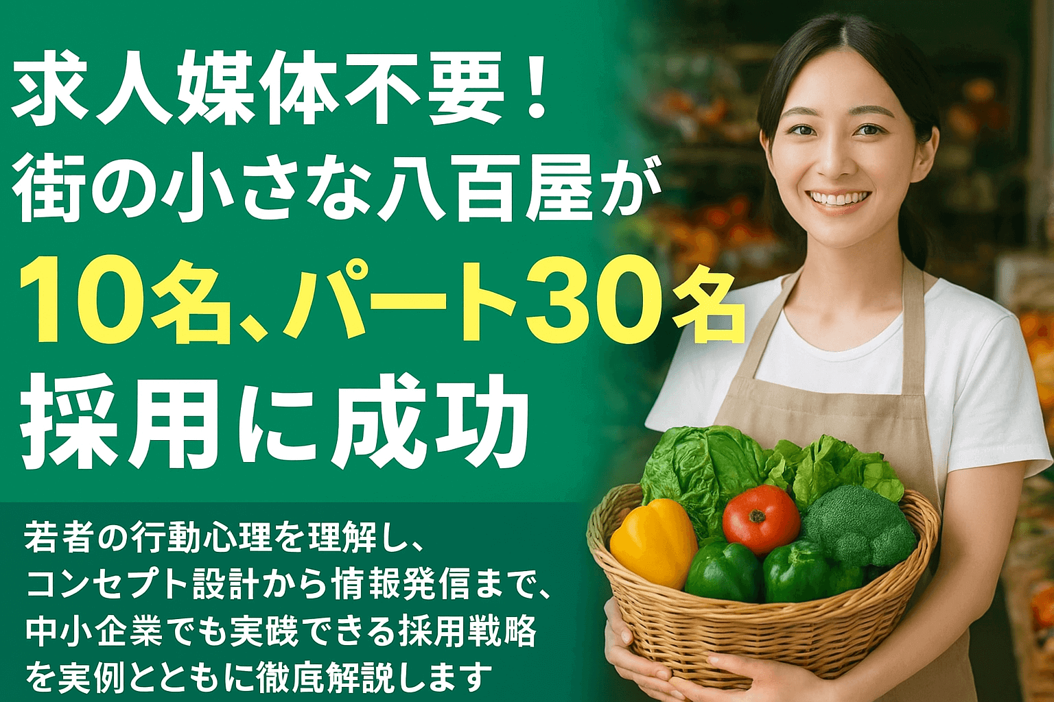 【実例付き】20代・30代の若手採用に成功する方法｜インスタだけで社員10名・パート30名を獲得した八百屋の戦略