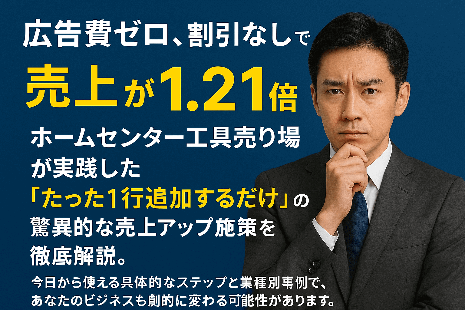 たった1行の施策で売上121%UP!ホームセンター工具売り場に学ぶ購買心理の本質
