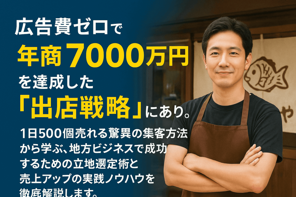 年商7000万円!広告ゼロで売上を作るたい焼き屋の「立地戦略」の秘密