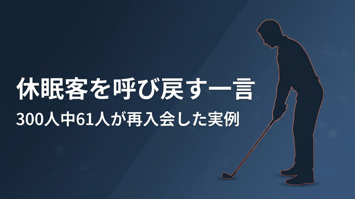 「休眠顧客の掘り起こし」は、DM一本で大きく変わることがあります。お試し体験だけで入会しなかった300人に再アプローチし、61人の入会につながった現場の実例から、反応率を高めるオファーの作り方とコピーの工夫ポイントを詳しく解説します。中小企業の経営者・店舗運営者にぜひ読んでいただきたい再来店施策の記事です。