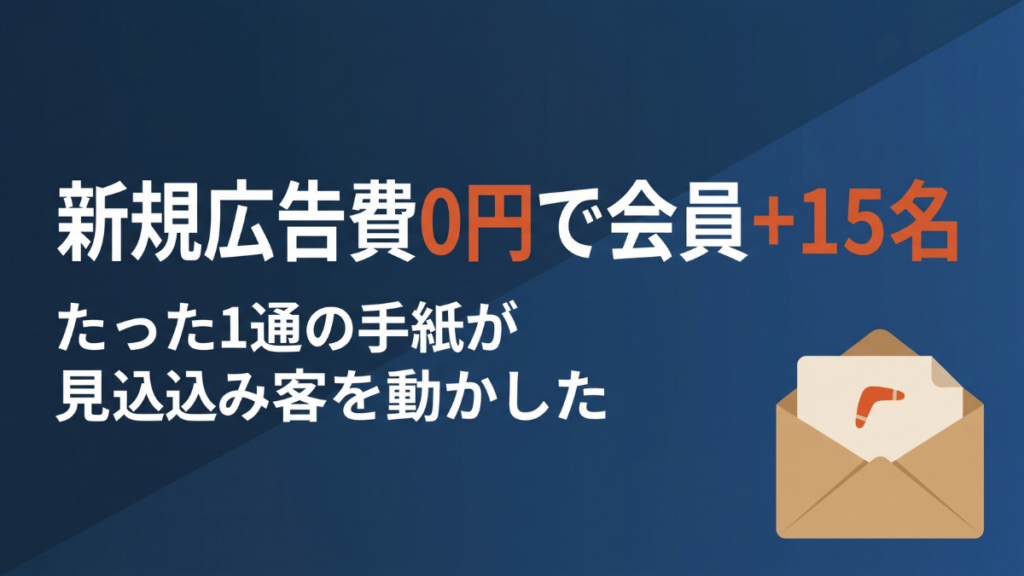 新規広告費0円で会員15名増加!インドアゴルフに学ぶ「呼び戻しDM」の作り方